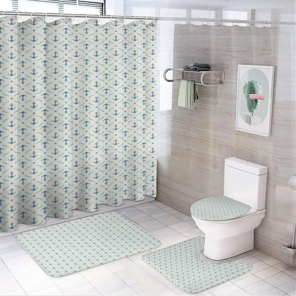 Yachting Waves Stars — 4-Piece Bathroom Set preview