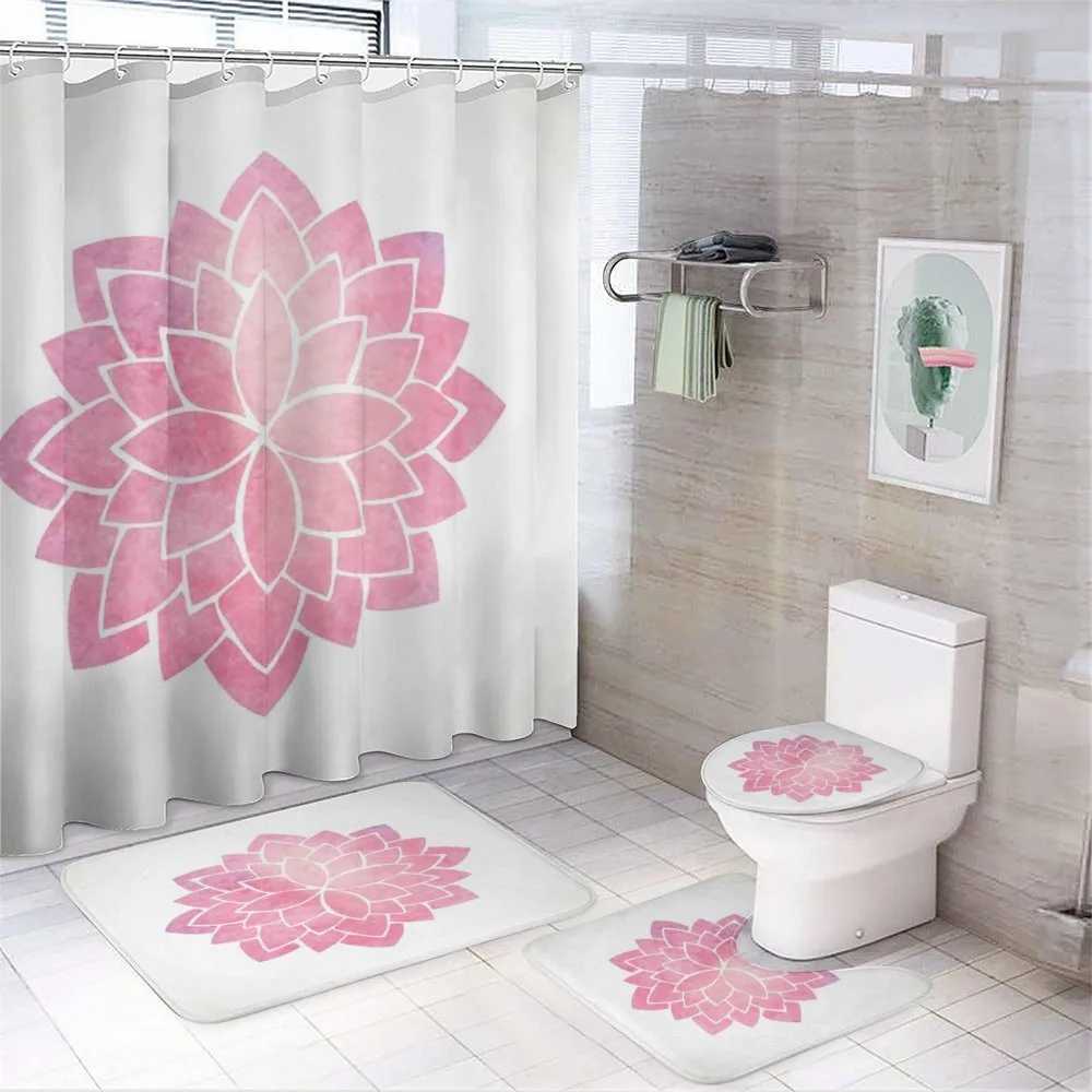 Yoga Lotus Flower Art — 4-Piece Bathroom Set preview