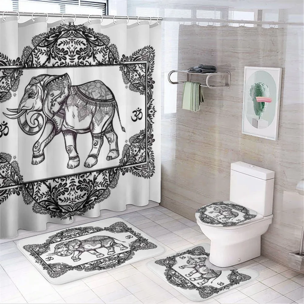 Bohemic Floral Elephant — 4-Piece Bathroom Set preview