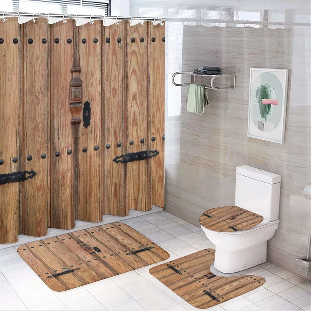 Door with Iron Detail — 4-Piece Bathroom Set preview