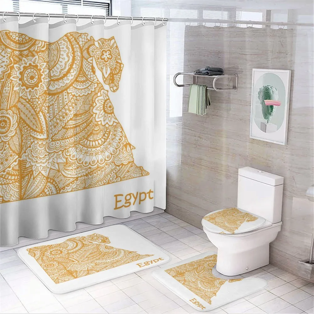 Egypt Map Flower — 4-Piece Bathroom Set preview