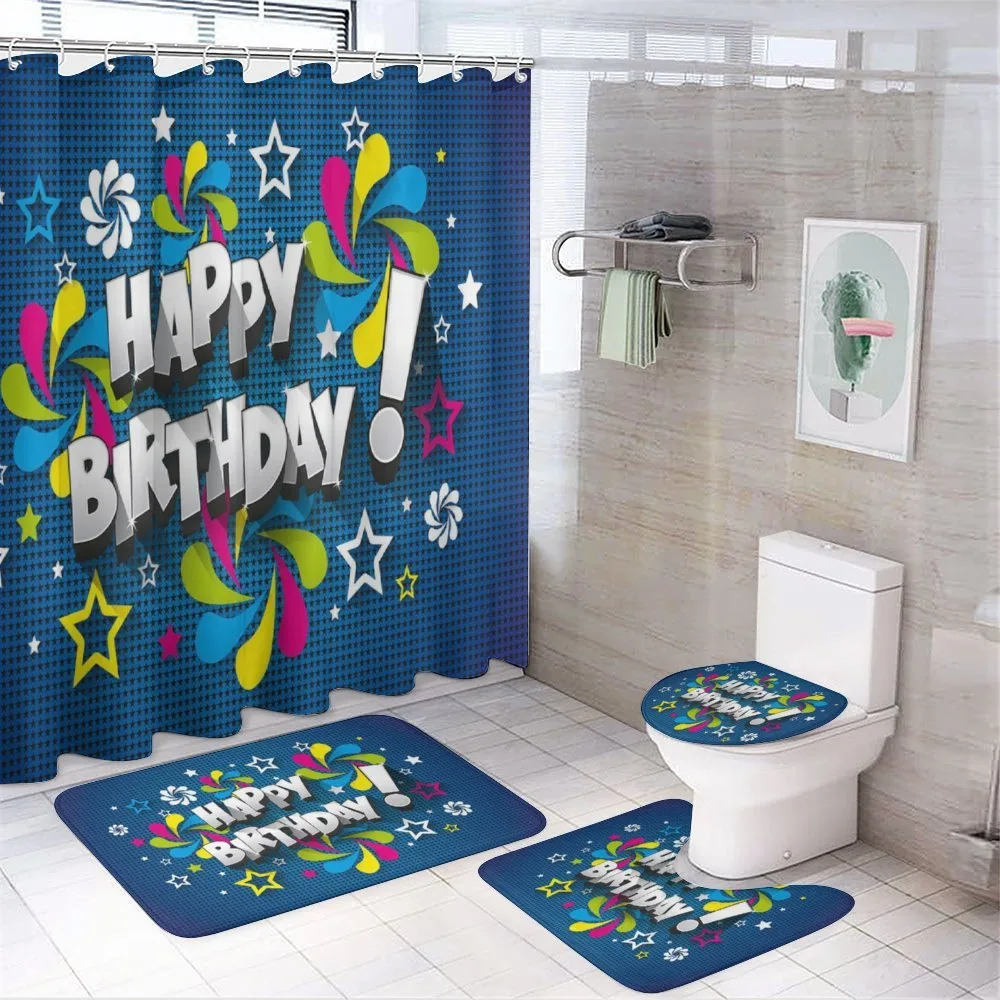 Happy Greeting Stars Swirl — 4-Piece Bathroom Set preview