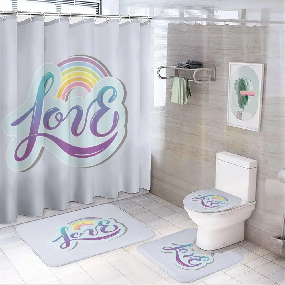 Love Cloud and Rainbow — 4-Piece Bathroom Set preview