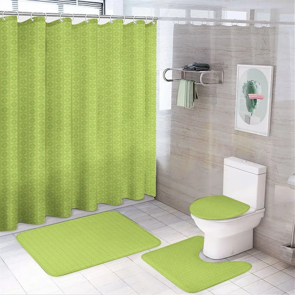 Rhythmic Shamrock Leaves — 4-Piece Bathroom Set preview