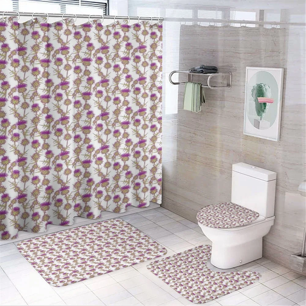 Summer Floral Thistles — 4-Piece Bathroom Set preview