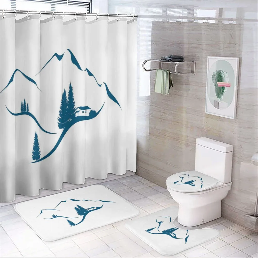 Chalet and Fir Trees — 4-Piece Bathroom Set preview