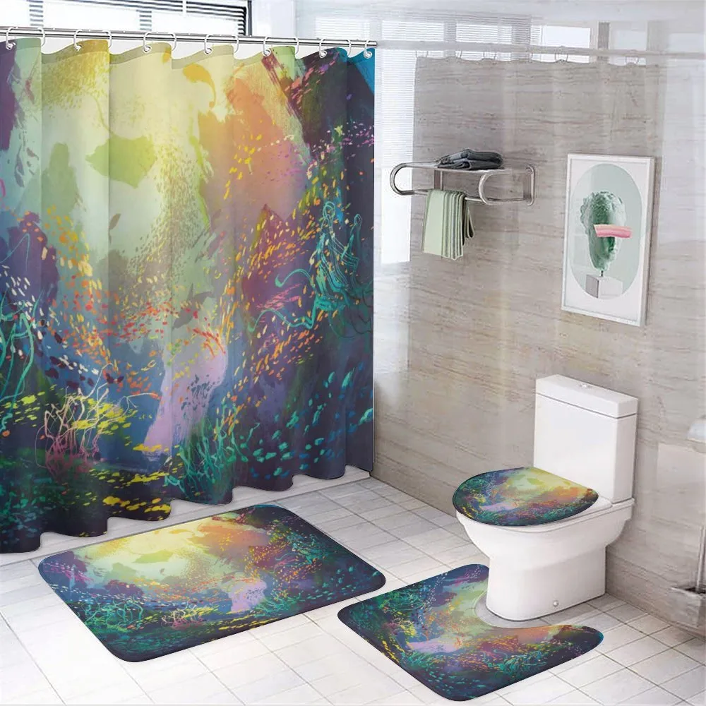 Coral Reef Aquarium Art — 4-Piece Bathroom Set preview