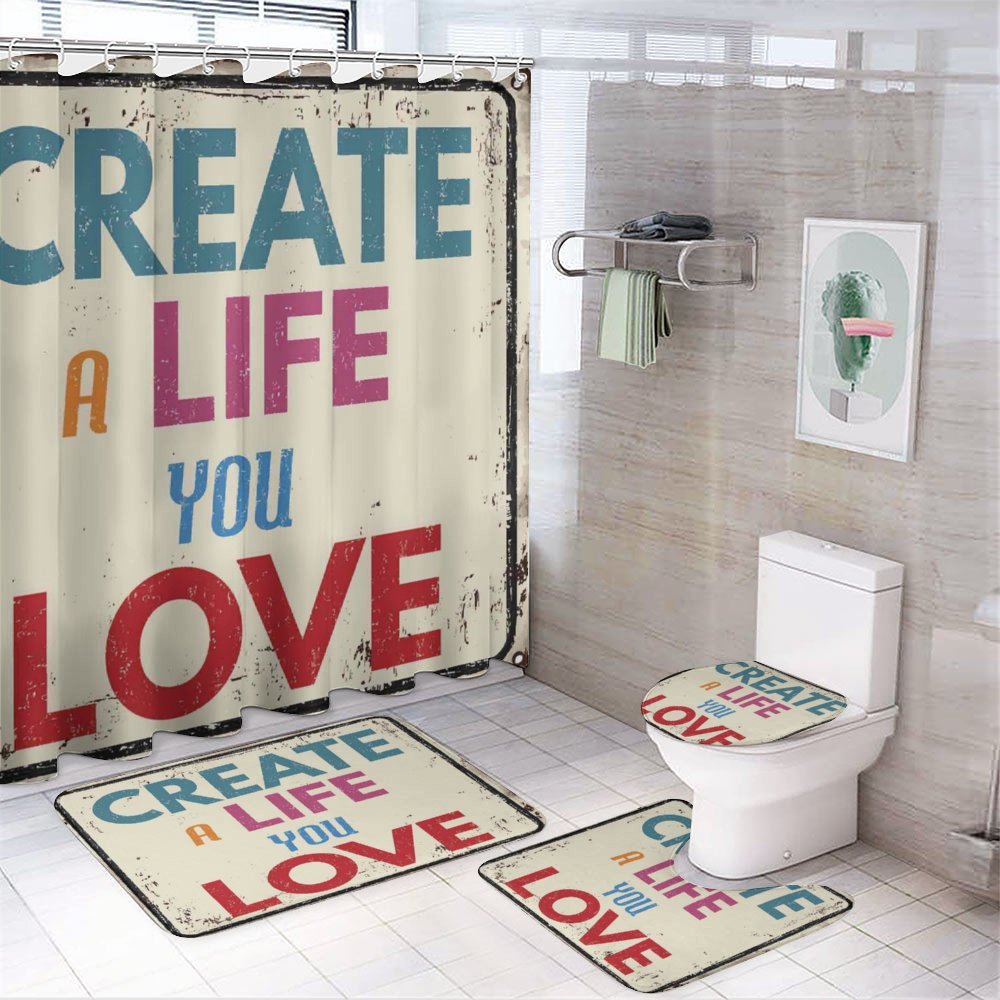 Create a Life You Love Text — 4-Piece Bathroom Set preview