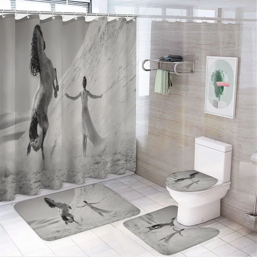 Horse and Lady 4-Piece Bathroom Set product video