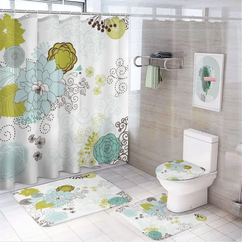 Pastel Romantic Ornament — 4-Piece Bathroom Set preview