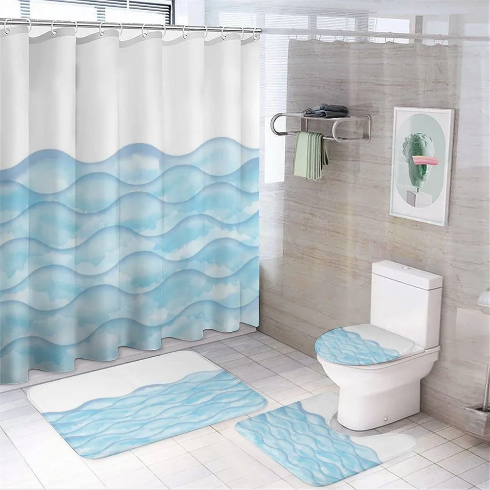 Sea Ocean Waves Art — 4-Piece Bathroom Set preview
