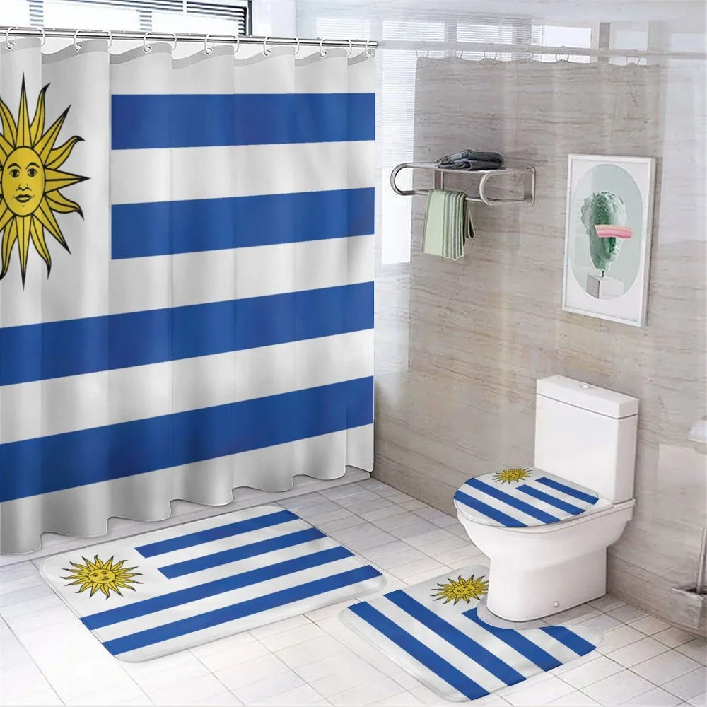 Simple Stripes and Sun Flag — 4-Piece Bathroom Set preview
