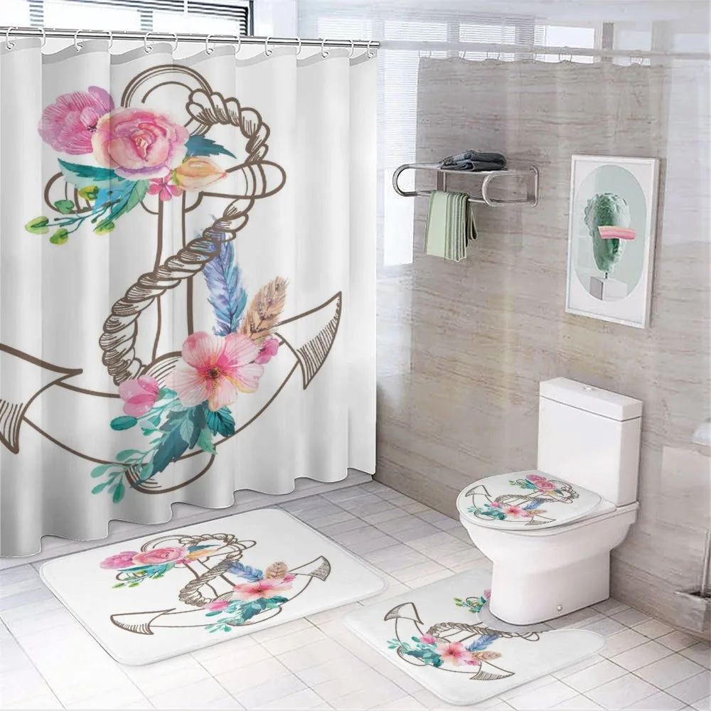 Spring Blossoms Feathers — 4-Piece Bathroom Set preview