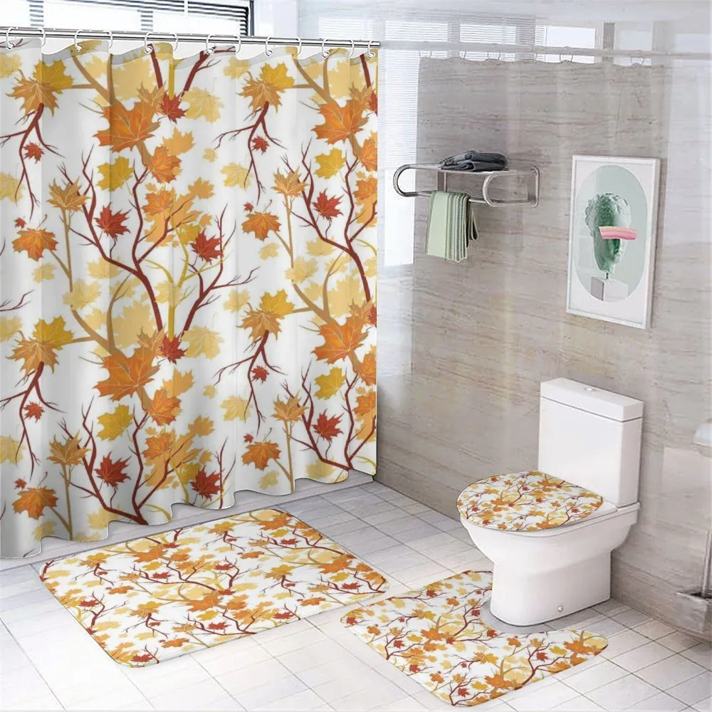 Autumn Season Elements Nature — 4-Piece Bathroom Set preview