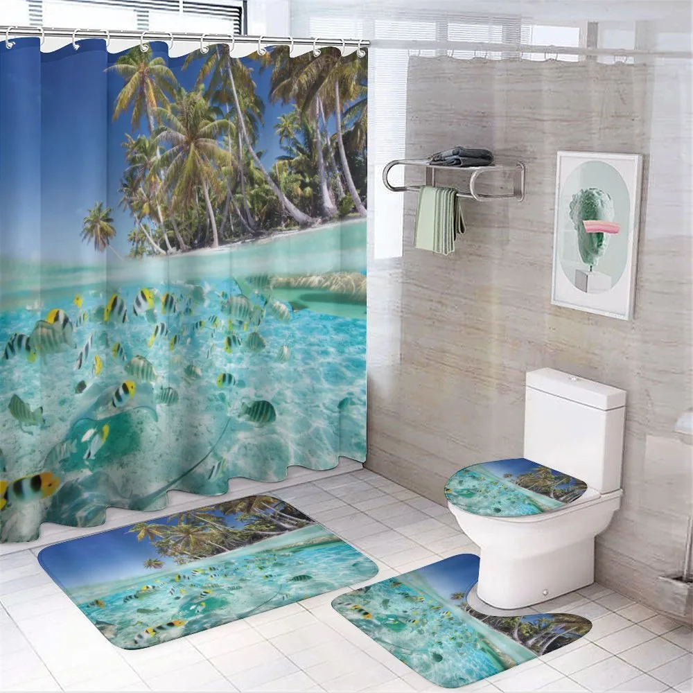 Butterflyfish Ocean Palm — 4-Piece Bathroom Set preview