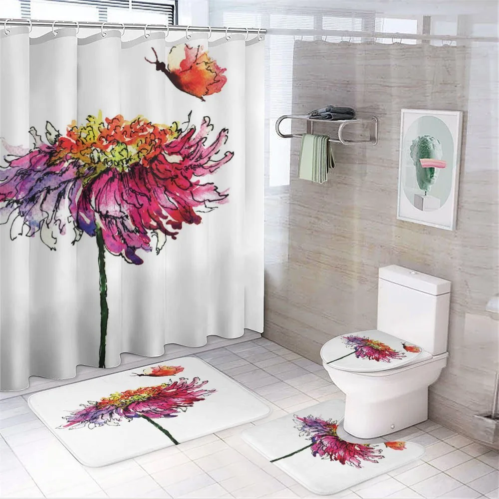 Chrysanthemum Flower — 4-Piece Bathroom Set preview