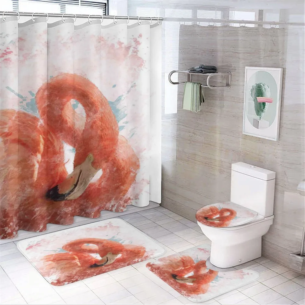 Exotic Bird Watercolor — 4-Piece Bathroom Set preview