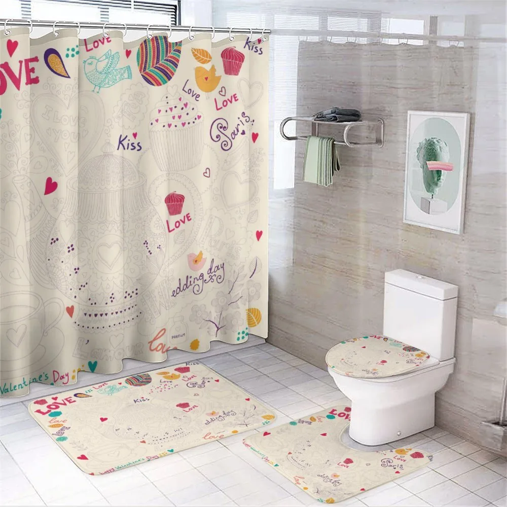 Hand Drawn Doodle Pot 4-Piece Bathroom Set product video