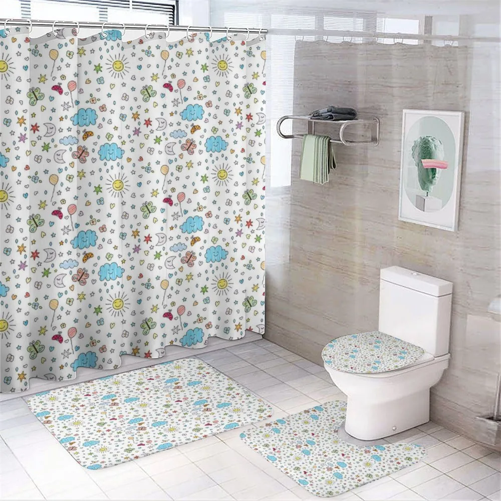 Joyful Day Nature Sketch — 4-Piece Bathroom Set preview