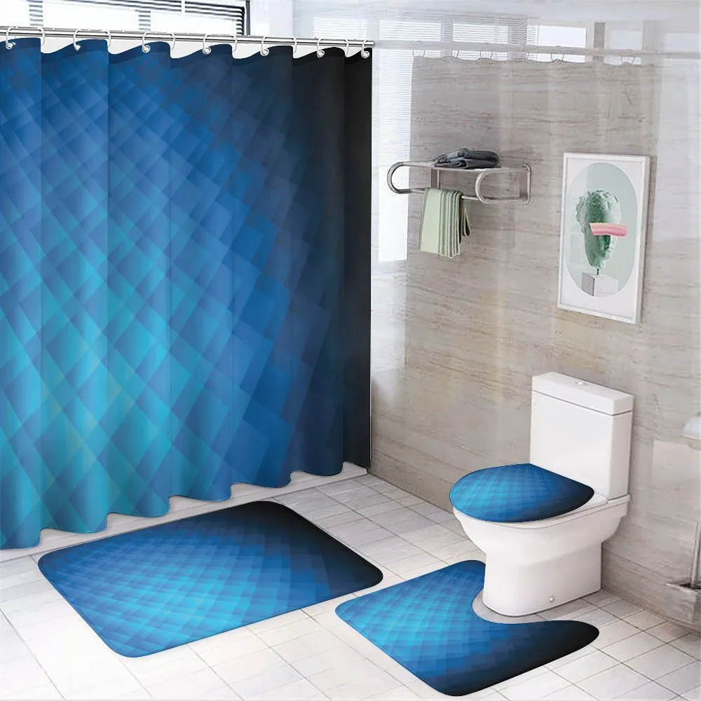 Vibrant Geometric Ombre Square — 4-Piece Bathroom Set preview
