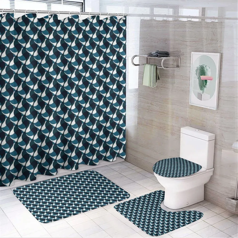Wavy Stripes Pattern — 4-Piece Bathroom Set preview