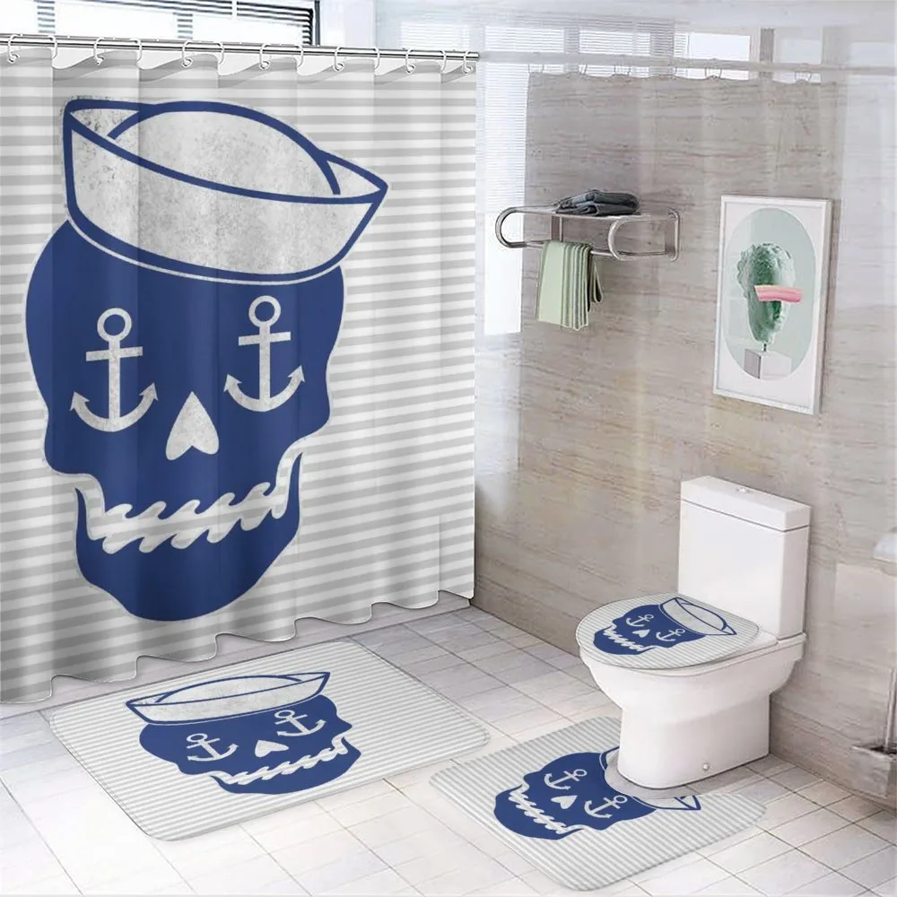 Anchor and Captains Hat — 4-Piece Bathroom Set preview