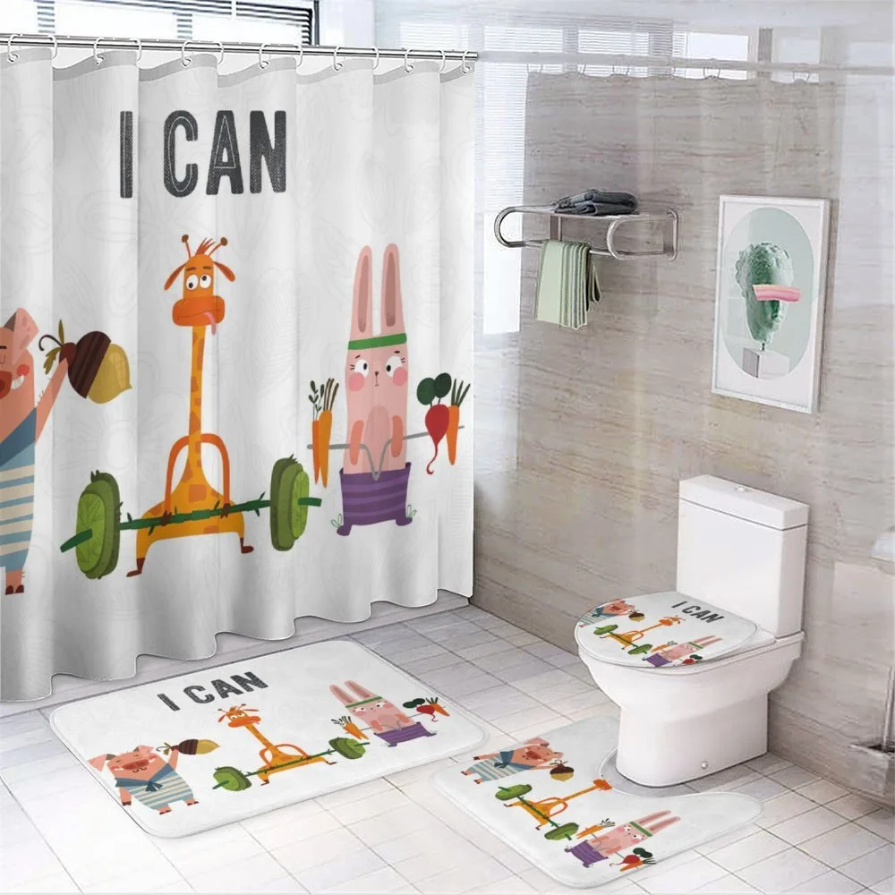 Animals Exercise 4-Piece Bathroom Set product video