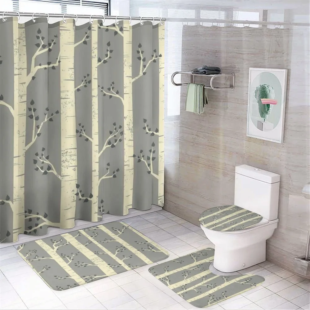 Birch Trees Nature Boho — 4-Piece Bathroom Set preview