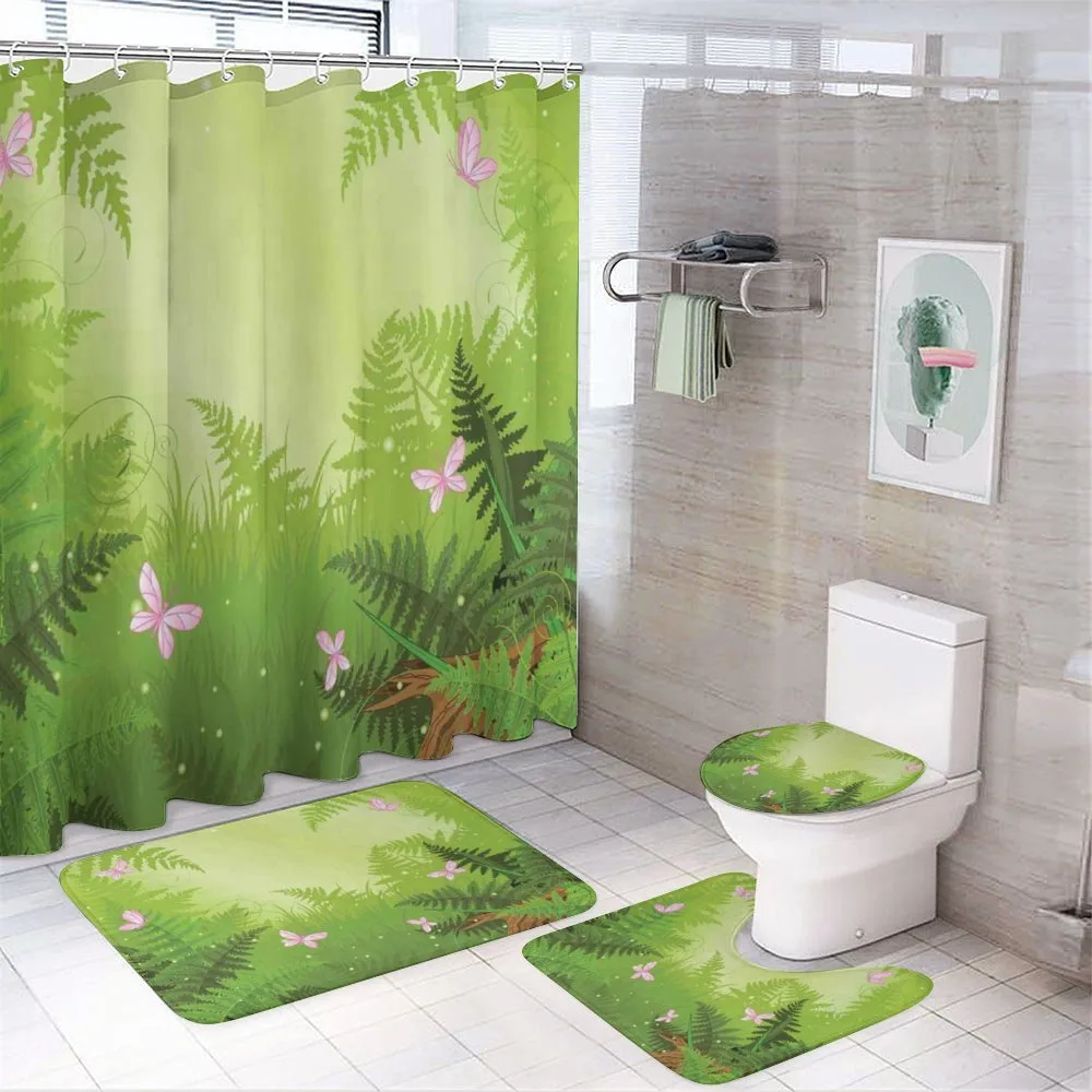 Cartoon Woodland Pattern — 4-Piece Bathroom Set preview