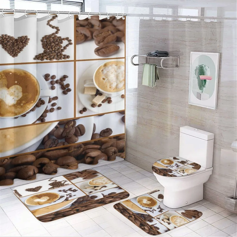 Coffee Mugs Hot Foamy — 4-Piece Bathroom Set preview
