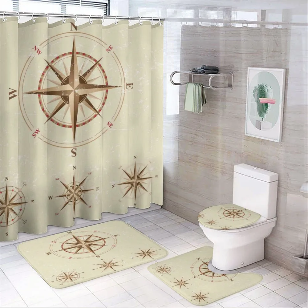 Compass Nautical Retro — 4-Piece Bathroom Set preview