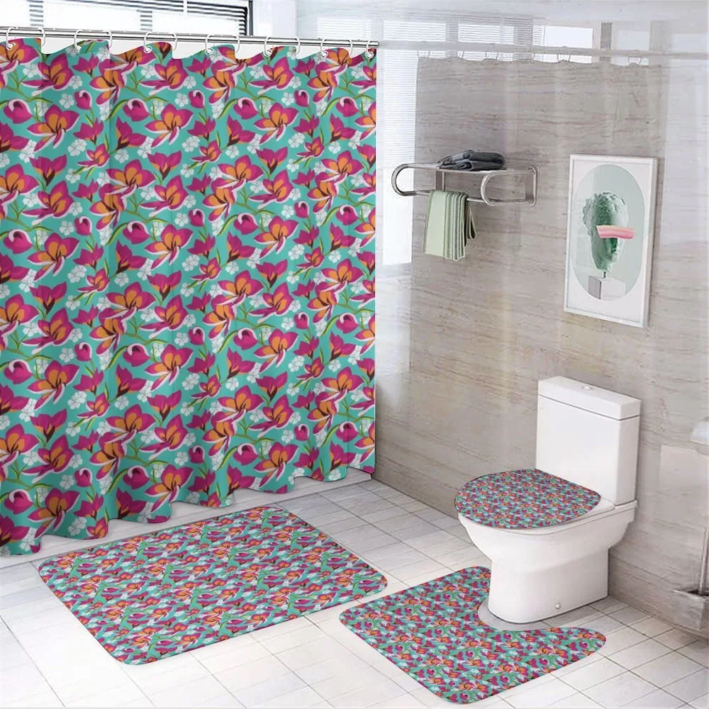 Exotic Floral Repetition — 4-Piece Bathroom Set preview