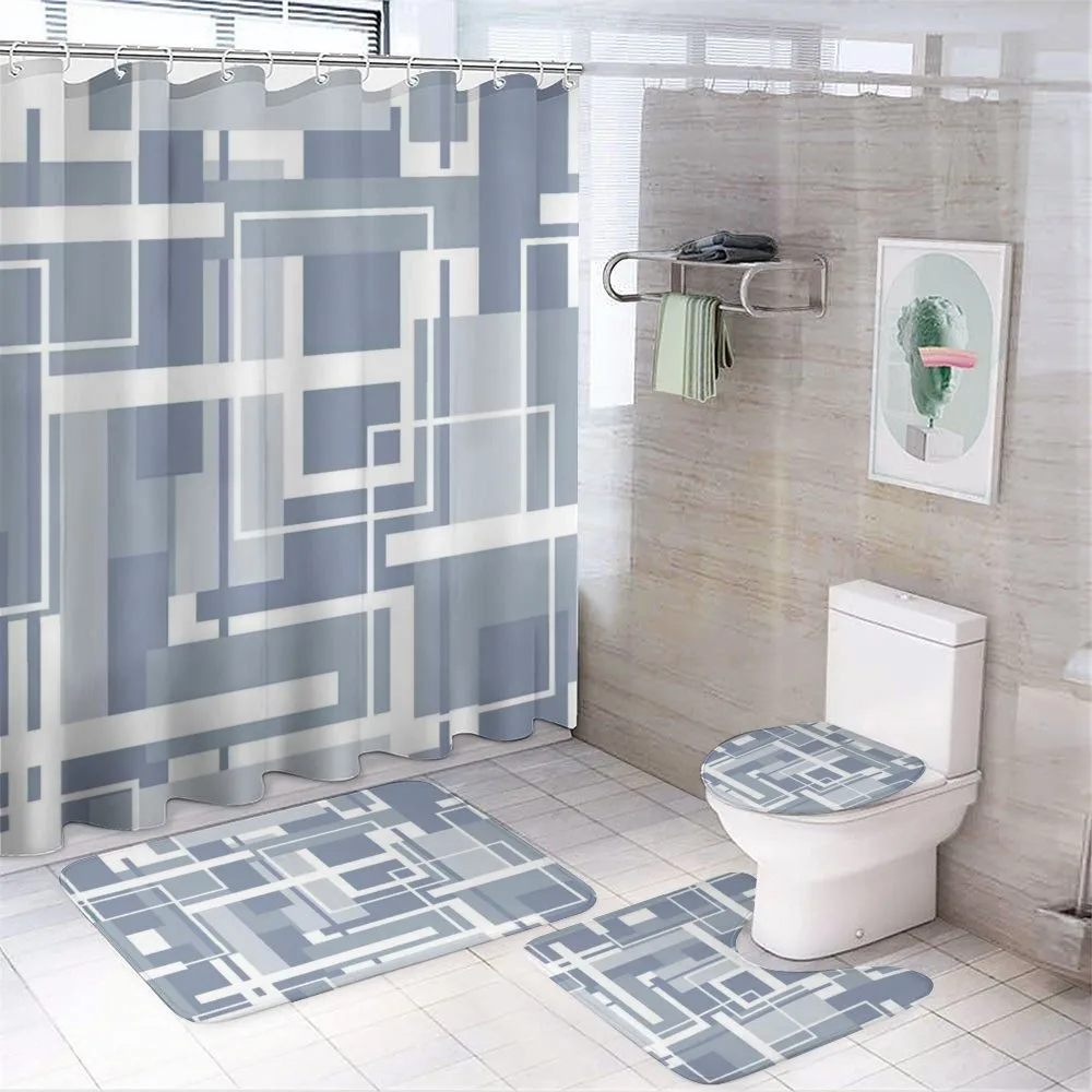 Futuristic Stripes — 4-Piece Bathroom Set preview