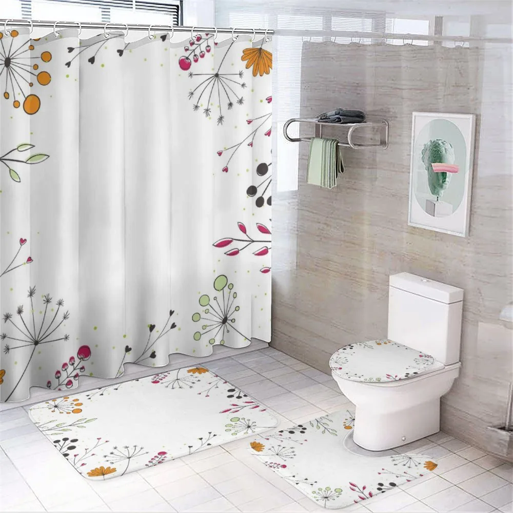 Geometric Flowers Floral — 4-Piece Bathroom Set preview
