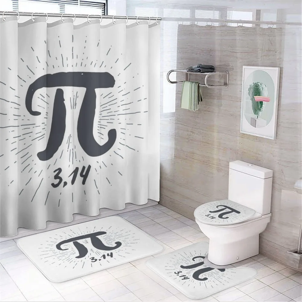 Grunge Design Number Lines — 4-Piece Bathroom Set preview
