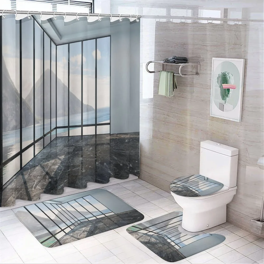 Mountain Ocean Scenery — 4-Piece Bathroom Set preview