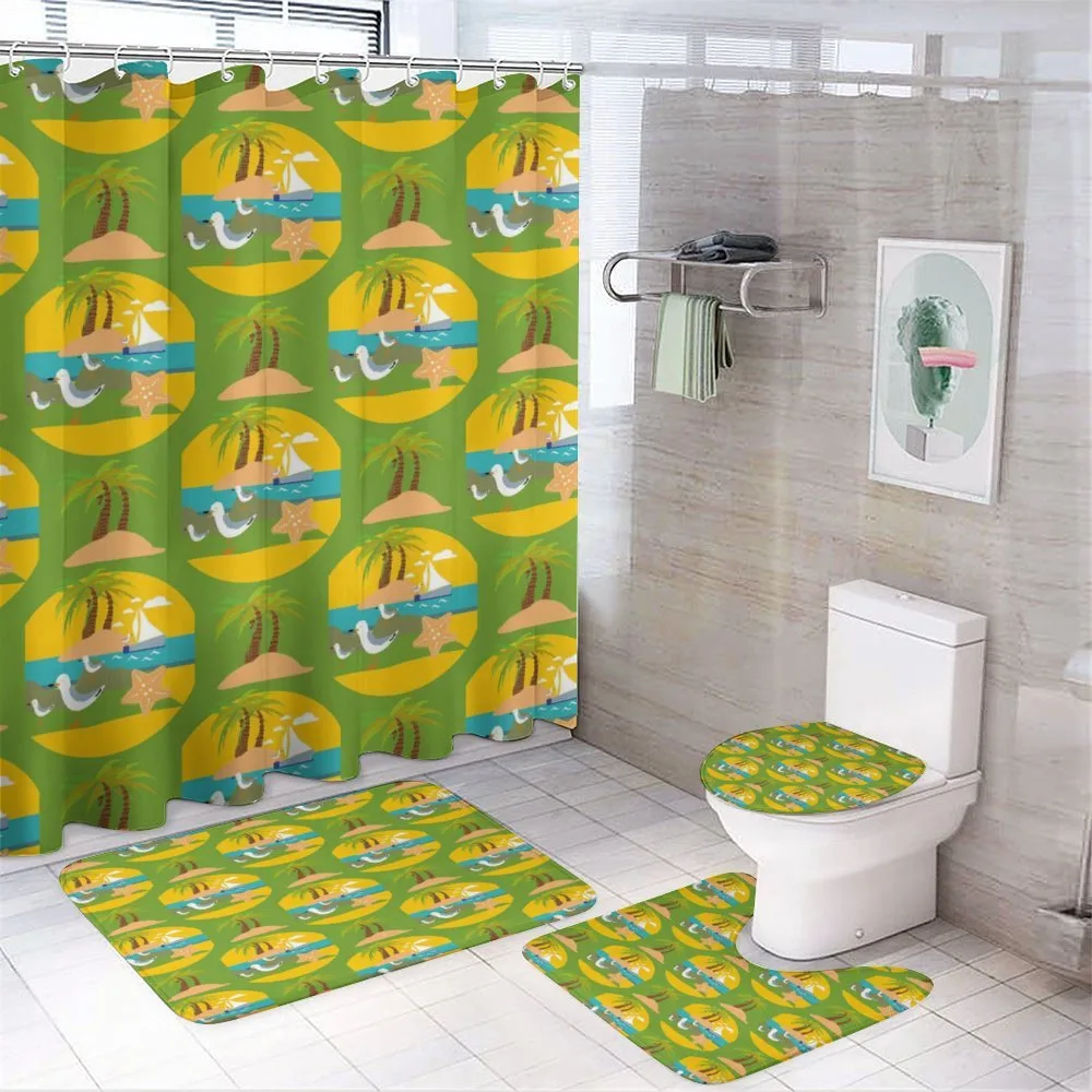 Sailing Boats Seagull Palms — 4-Piece Bathroom Set preview