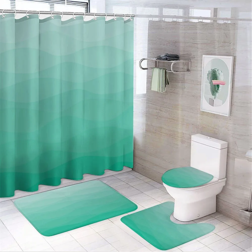 Tender Color Change Waves Art — 4-Piece Bathroom Set preview