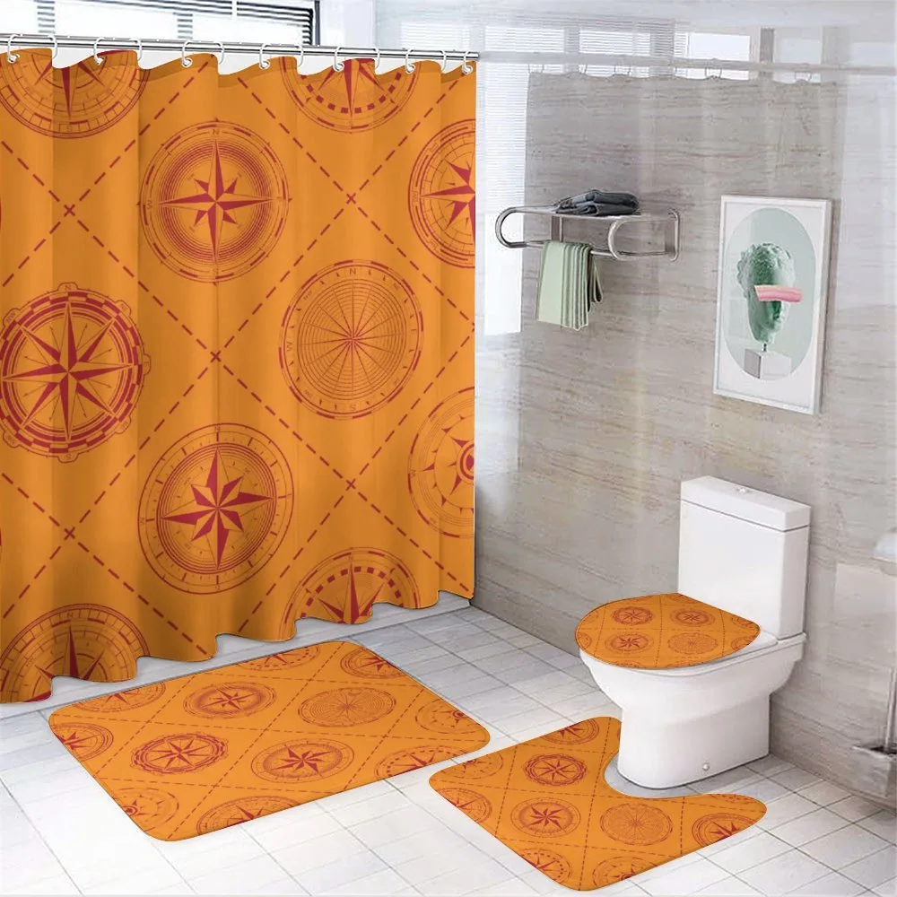 Windrose in Rhombuses — 4-Piece Bathroom Set preview