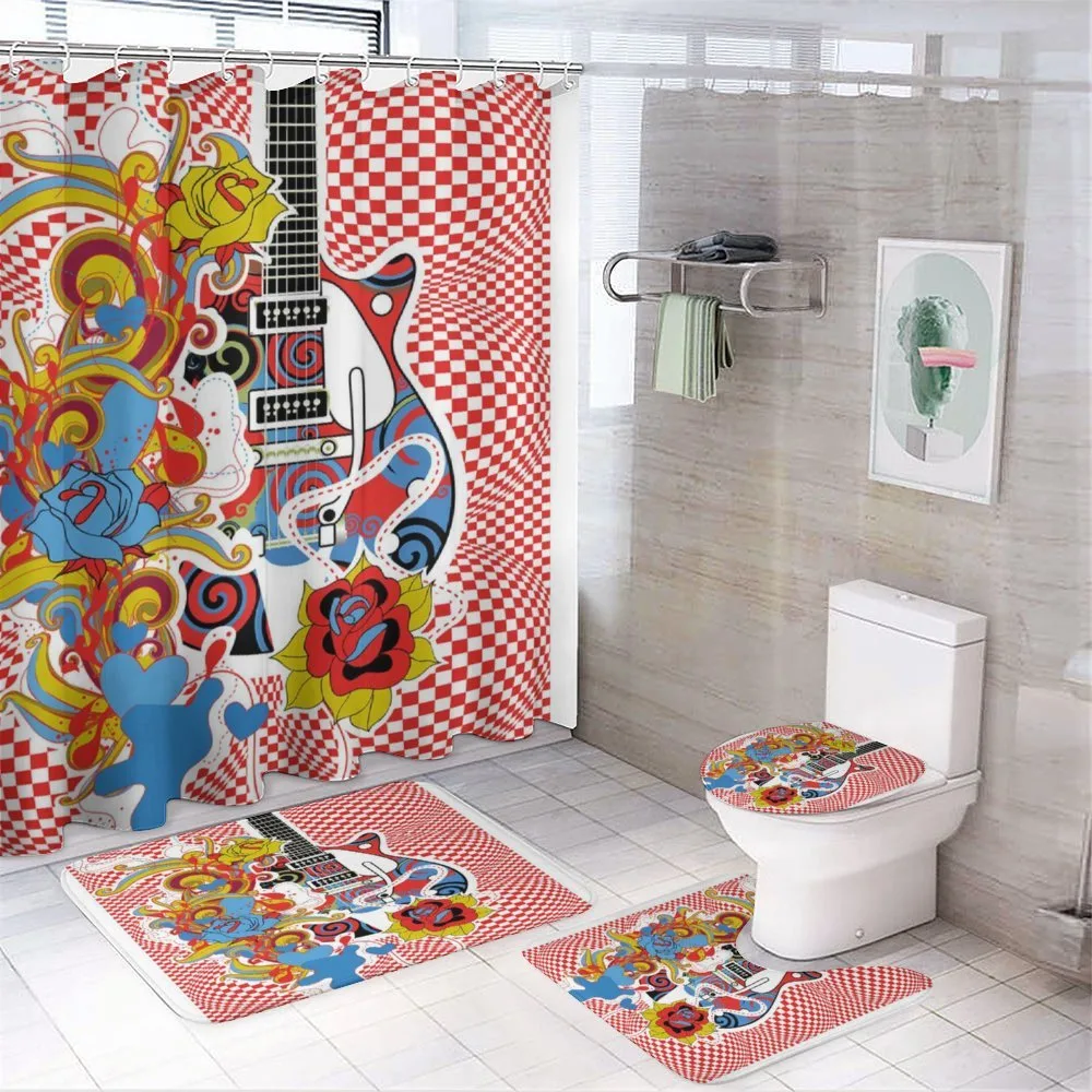 60s Inspired Guitar 4-Piece Bathroom Set product video