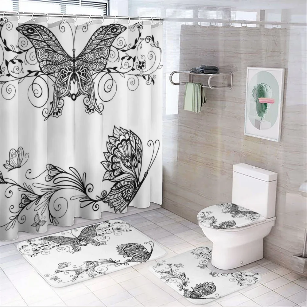 Butterfly Floral — 4-Piece Bathroom Set preview