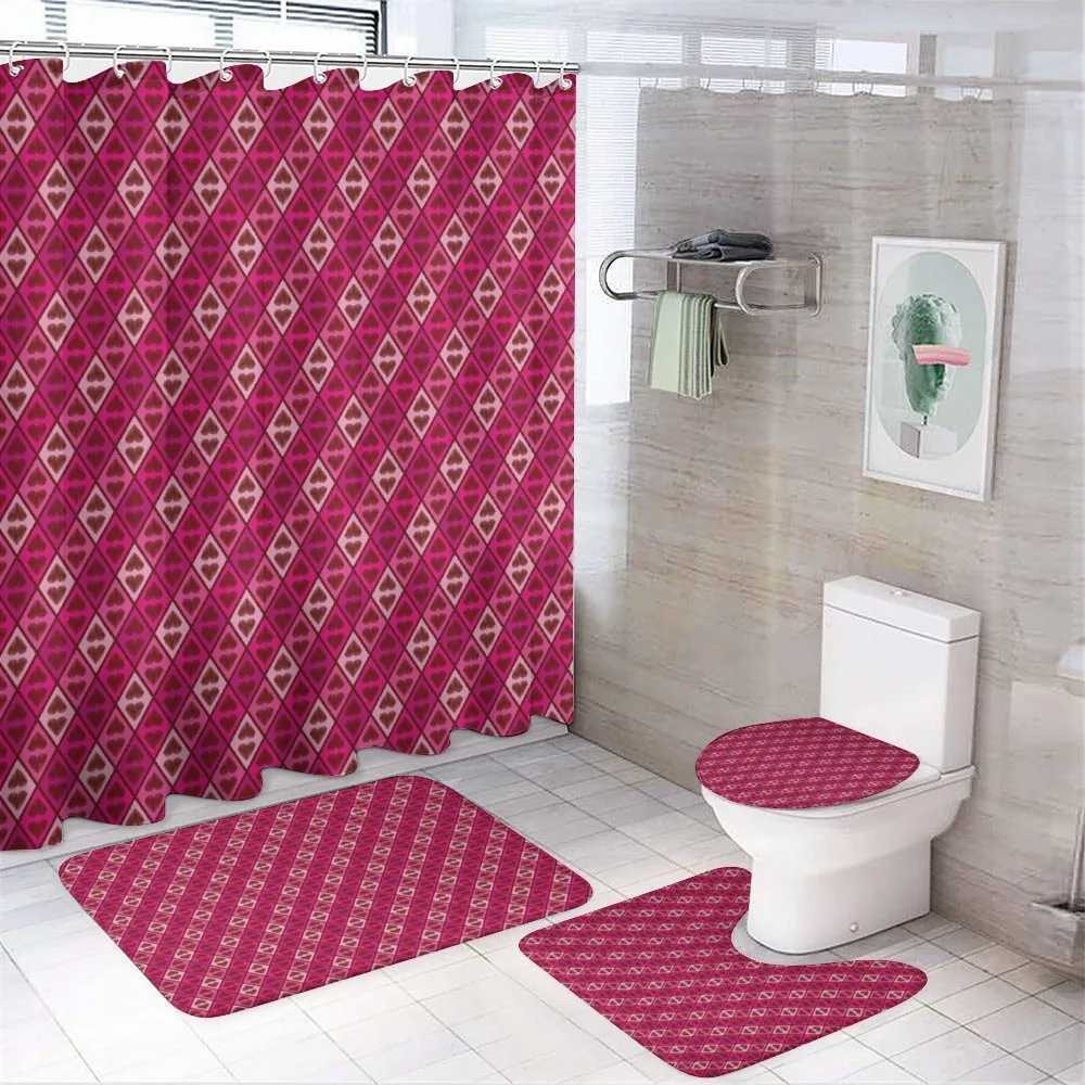 Feminine Sketchy Hearts — 4-Piece Bathroom Set preview