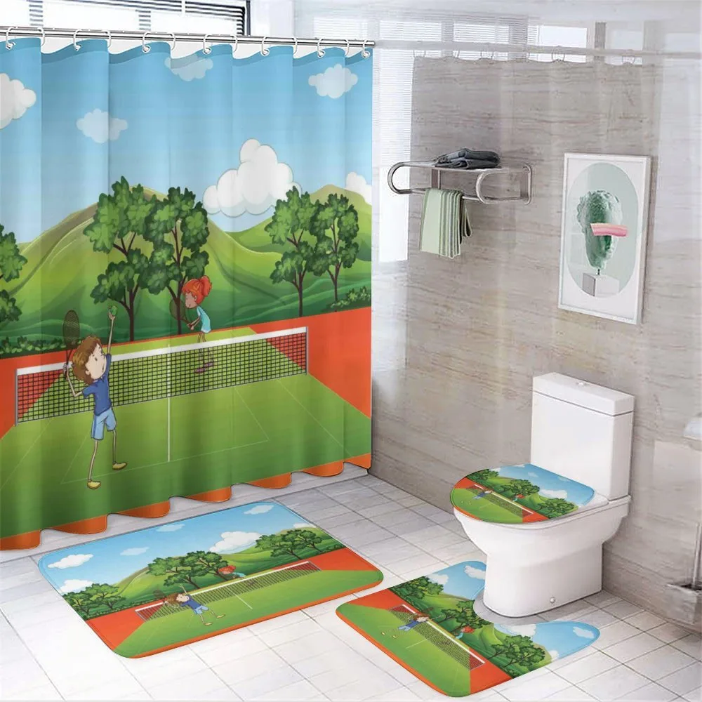 Friends Play Tennis — 4-Piece Bathroom Set preview