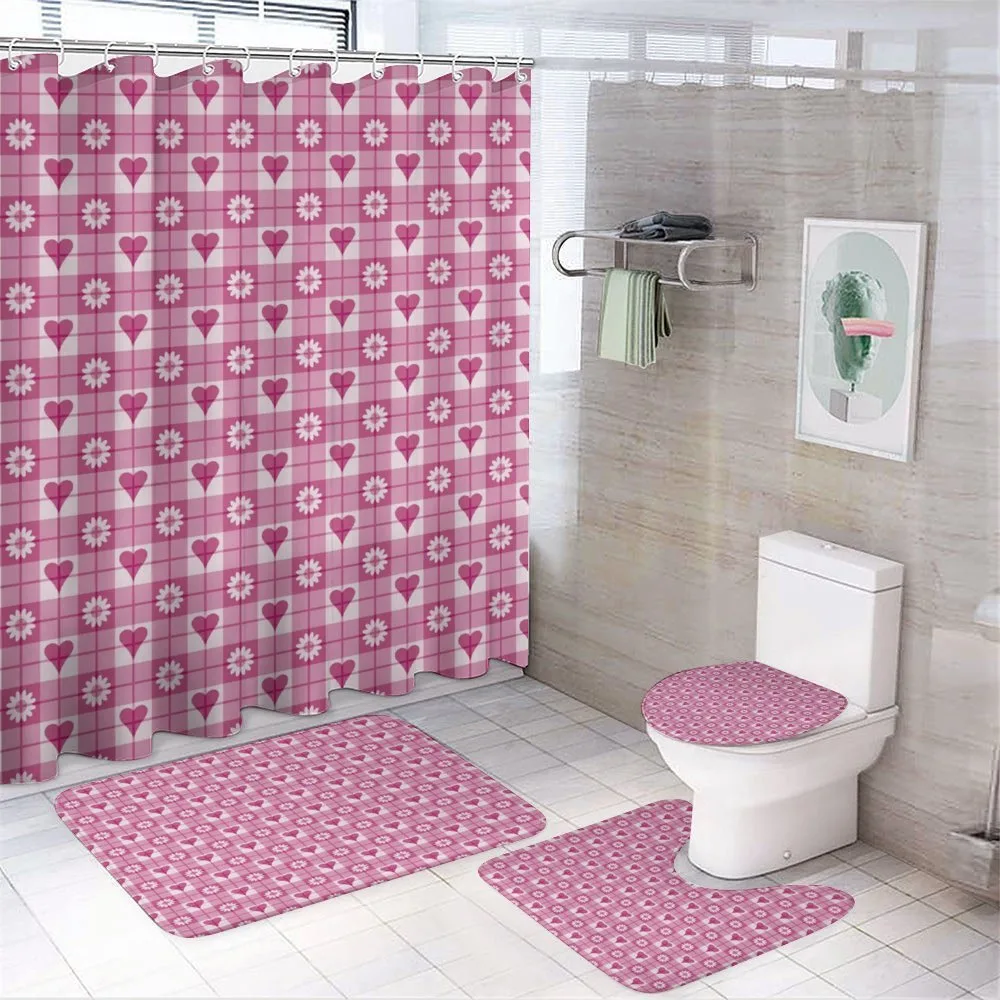 Heart and Flowers Petals — 4-Piece Bathroom Set preview