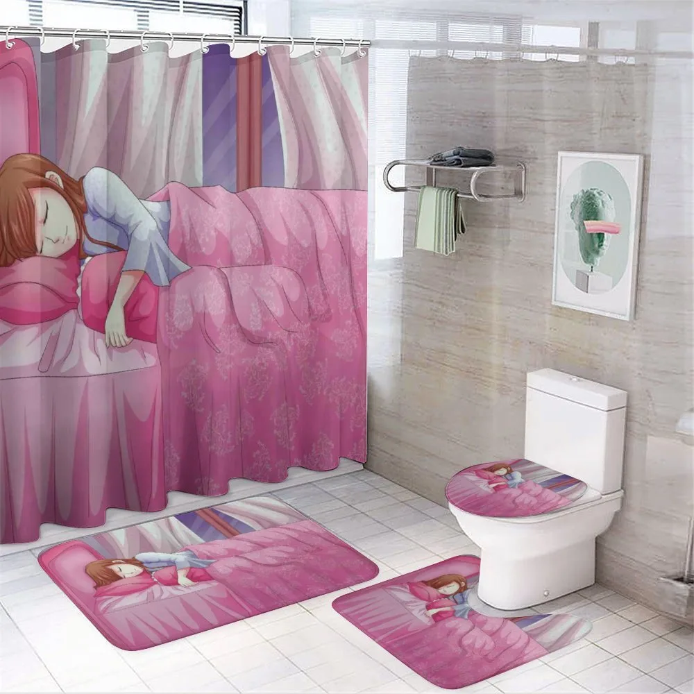 Japanese Animal Manga 4-Piece Bathroom Set product video