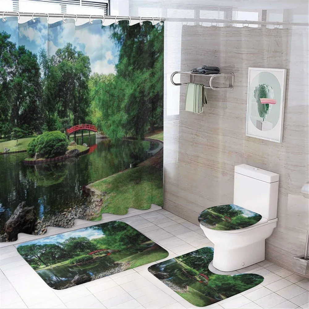 Japanese Garden Lake — 4-Piece Bathroom Set preview
