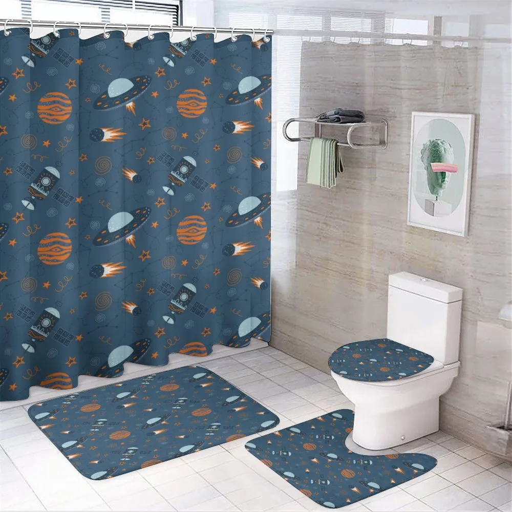 Satellite Stars Space Theme — 4-Piece Bathroom Set preview