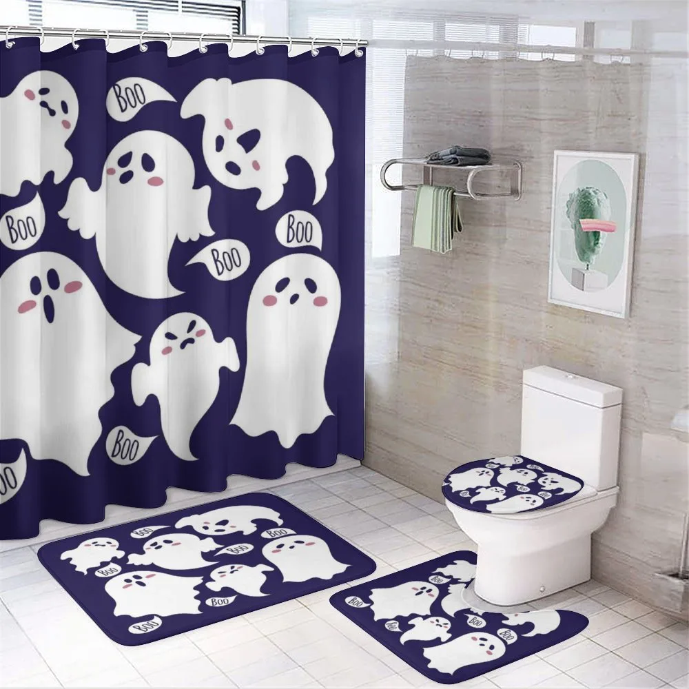 Scary Ghost Characters Boo — 4-Piece Bathroom Set preview
