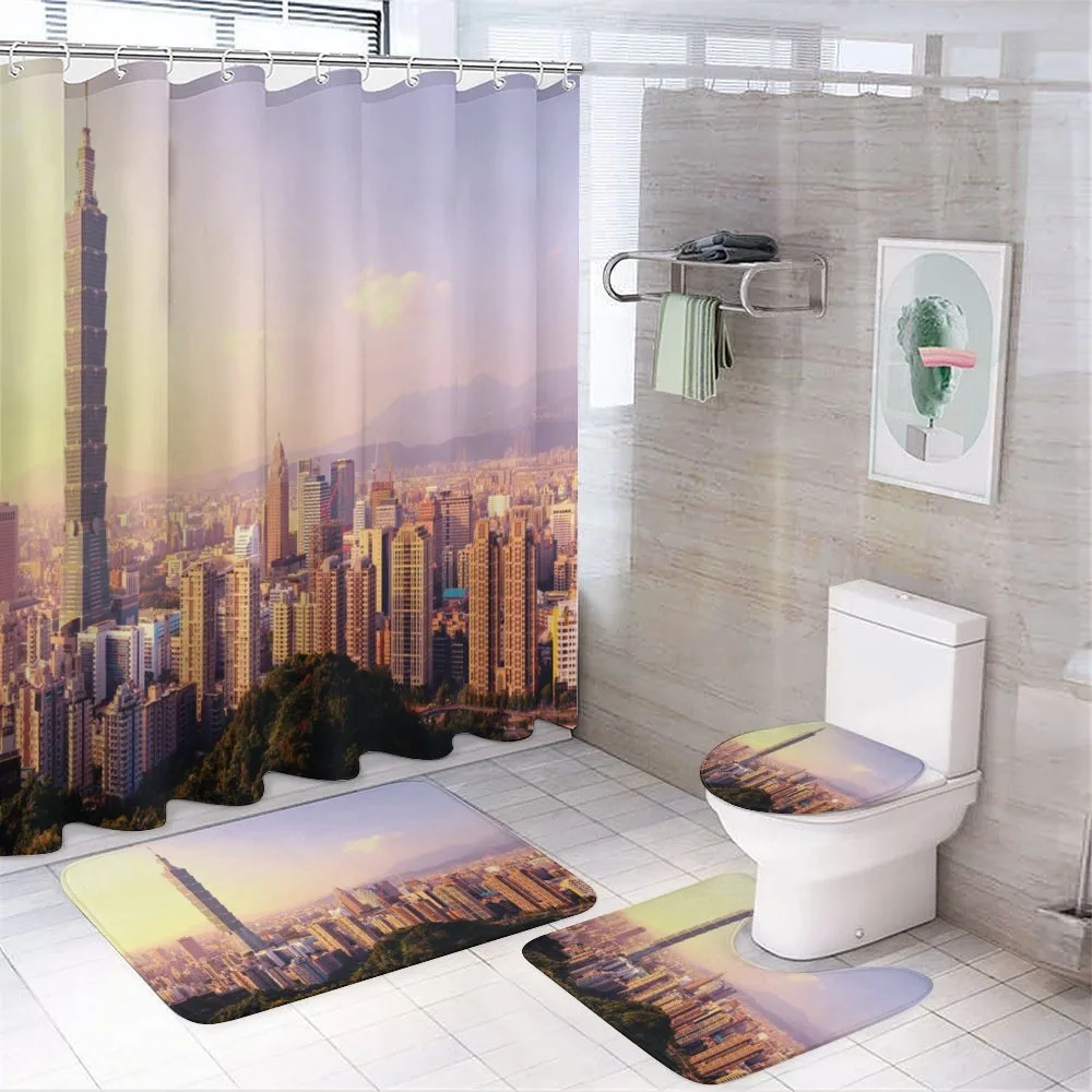 Skyline Taipei Taiwan — 4-Piece Bathroom Set preview