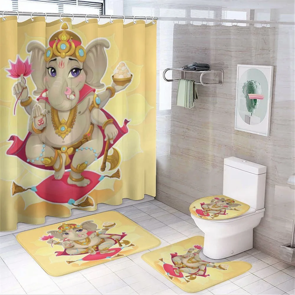 Ethnic Cute Kids Cartoon — 4-Piece Bathroom Set preview